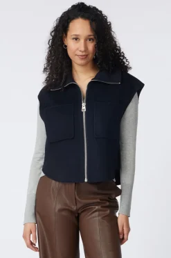 Blazer Real Double Face Workmanship Zipper At Fron