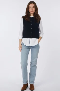 Cardigan Sleeveless Round-Neck