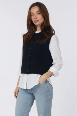 Cardigan Sleeveless Round-Neck