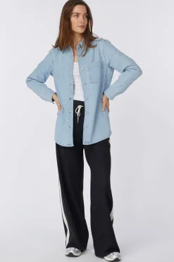 Chemise Denim Shirt Regular Fit Long Length Chest Pocke