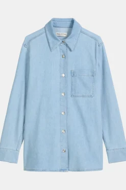 Chemise Denim Shirt Regular Fit Long Length Chest Pocke