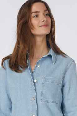 Chemise Denim Shirt Regular Fit Long Length Chest Pocke