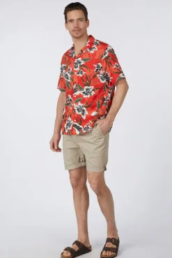 Chemise Hawaiian Print Short Sleeve Shirt