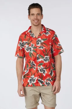Chemise Hawaiian Print Short Sleeve Shirt