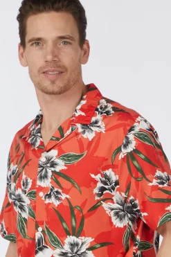 Chemise Hawaiian Print Short Sleeve Shirt
