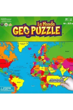 GeoPuzzle Monde 68 pièces (FR) 660 x 318 mm
