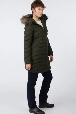 Manteau Fuji Faux Fur Hood Mid Length
