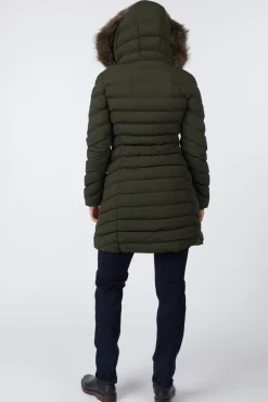 Manteau Fuji Faux Fur Hood Mid Length