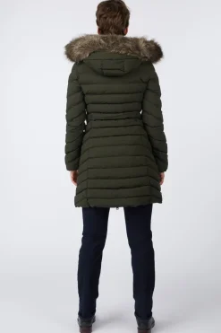 Manteau Fuji Faux Fur Hood Mid Length