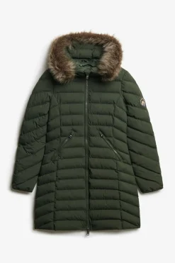 Manteau Fuji Faux Fur Hood Mid Length
