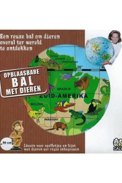 Opblaasbare wereldbol 50 cm dieren maxi