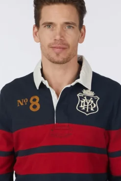 Pull Double Emblem Stripe Rugby