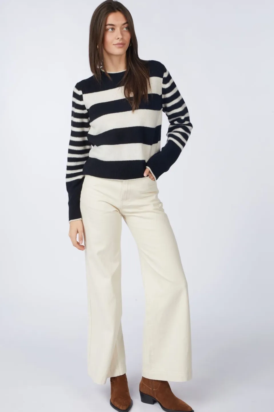 Pull Longsleeve Round-Neck Striped