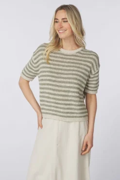Pull Shortsleeve Round-Neck Striped