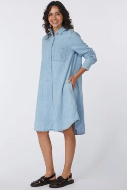 Robe Denim Relaxed Fit Chest Pocket Long Sleev