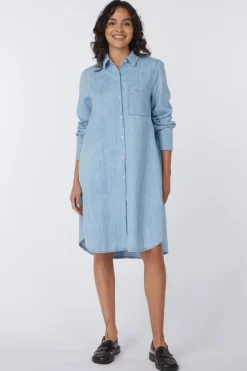 Robe Denim Relaxed Fit Chest Pocket Long Sleev