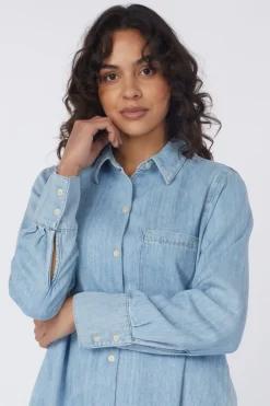 Robe Denim Relaxed Fit Chest Pocket Long Sleev