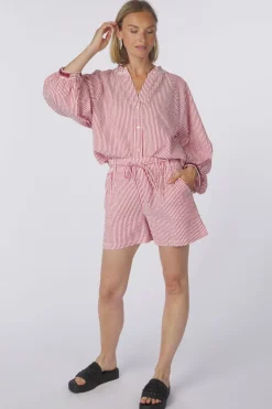 Short Seersucker Red White