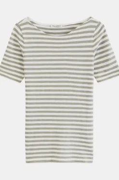 T-Shirt Boat Neck Striped
