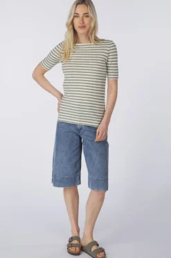 T-Shirt Boat Neck Striped