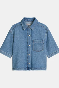 T-Shirt Denim Shirt Relaxed Fit Overlapping Shoulders C