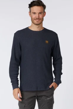 T-Shirt Long Sleeve R-Neck Waffle Melange