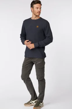 T-Shirt Long Sleeve R-Neck Waffle Melange