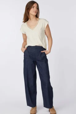 T-Shirt Vmilma S/L V-Neck Top Jrs Btq