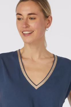 T-Shirt Vmilma S/L V-Neck Top Jrs Btq
