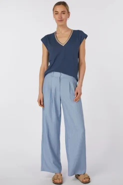 T-Shirt Vmilma S/L V-Neck Top Jrs Btq