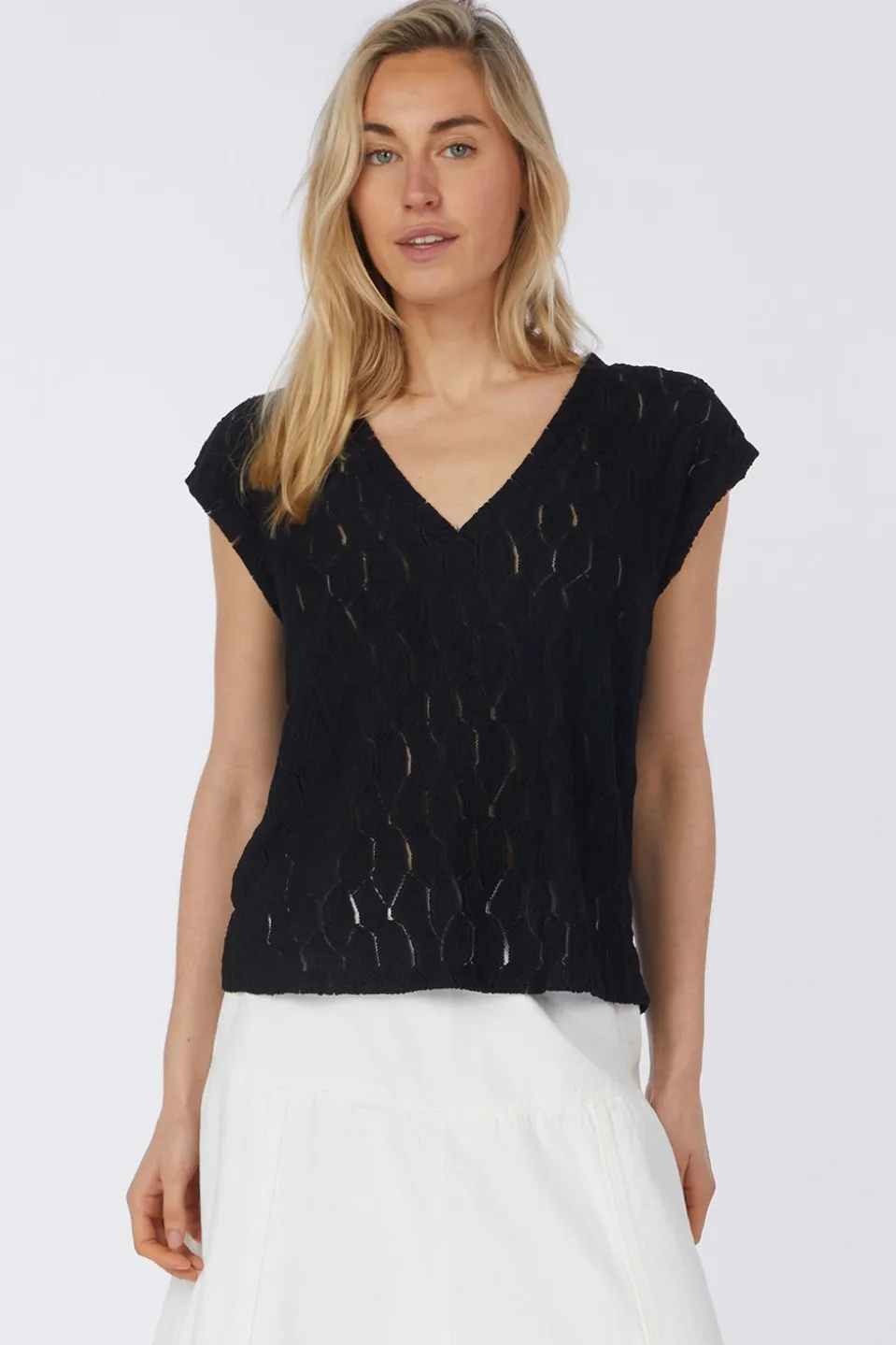 T-Shirt Vmjuno S/L V-Neck Top Jrs Btq