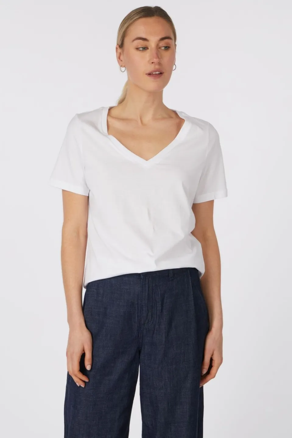 T-Shirt Vmpaulina Ss V-Neck T-Shirt Jrs Noos