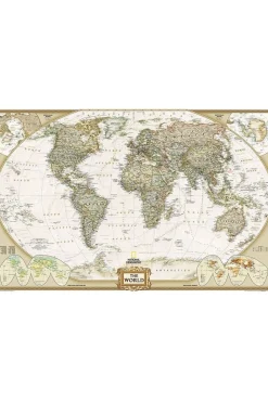 World pol. plano gepl. antiek groot ng